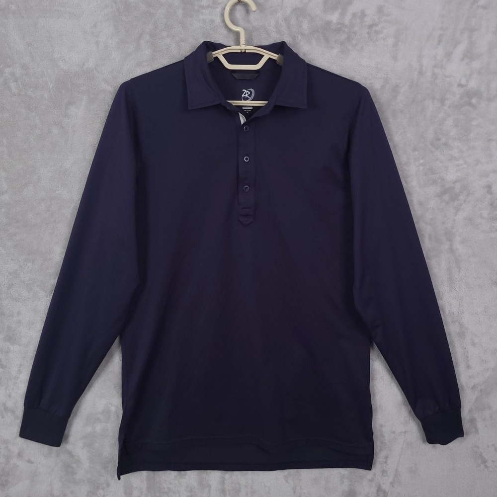 Zero Restriction Polo Shirt Mens Medium Navy Blue Long Sleeve Tour Series Golf